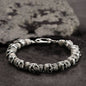 Skull Stainless Steel Natural Stone Beads Bracelet
