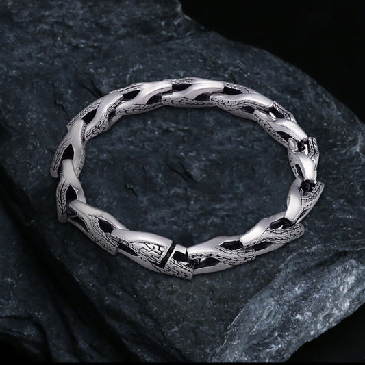 Snake Bone Stainless Steel Bracelet
