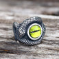 Snake Eye Stainless Steel Gemstone Ring