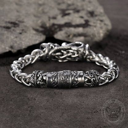 Snake Punk Stainless Steel Skull Bracelet