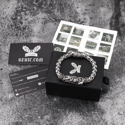 Snake Punk Stainless Steel Skull Bracelet