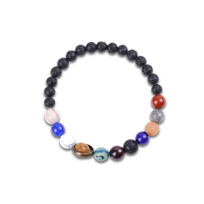 Solar System Natural Stone Beaded Bracelet