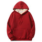 Solid Color Multicolor Warm Fleece Sherpa Lined Hoodie