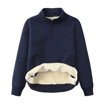 Be Kind American Flag Fleece Stand Collar Zip Sweatshirt