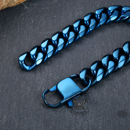Solid Color Cuban Link Chain Stainless Steel Bracelet