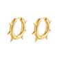 Solid Color Spike Stainless Steel Huggie Earrings
