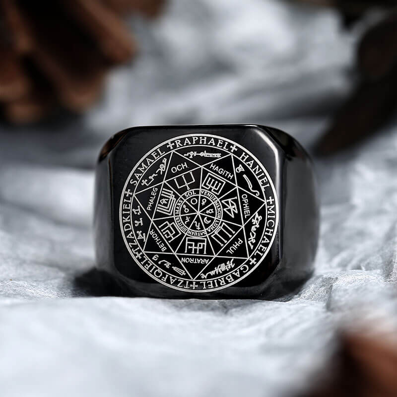 Solomon Kabbalah Stainless Steel Ring