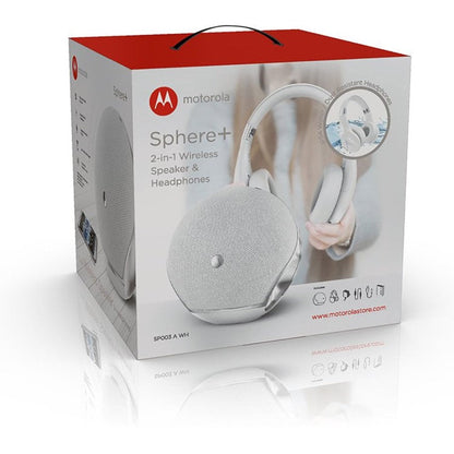 Motorola Sphere+ 2 in 1 Bluetooth Speaker With Over-Ear Headphones - White