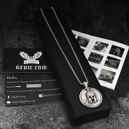 Spartan Warrior Helmet Pure Tin Necklace