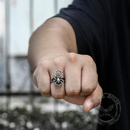 Spider Stainless Steel Biker Ring