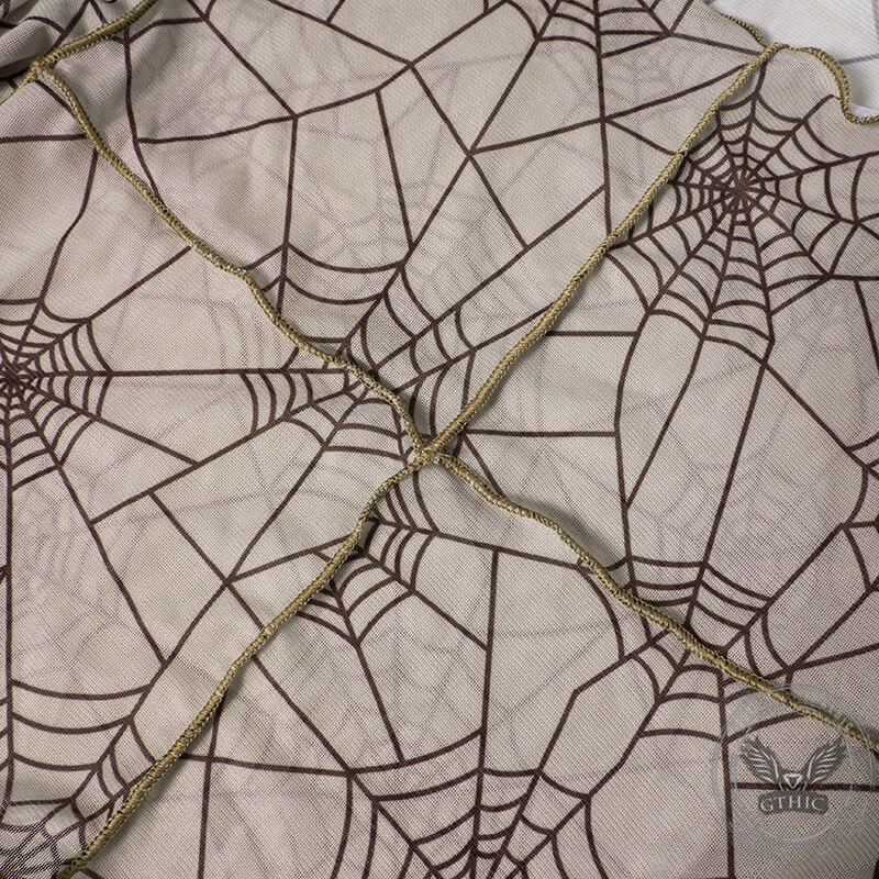 Spider Web Printed See Through Crop Top