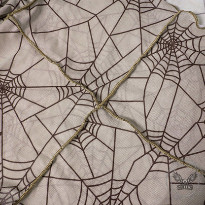 Spider Web Printed See Through Crop Top