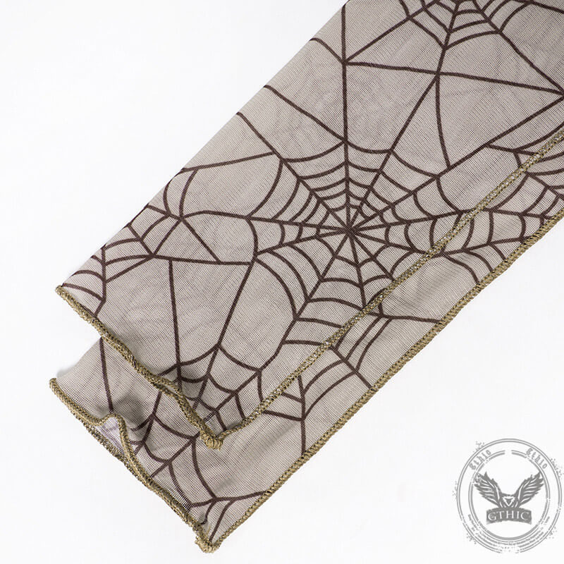 Spider Web Printed See Through Crop Top