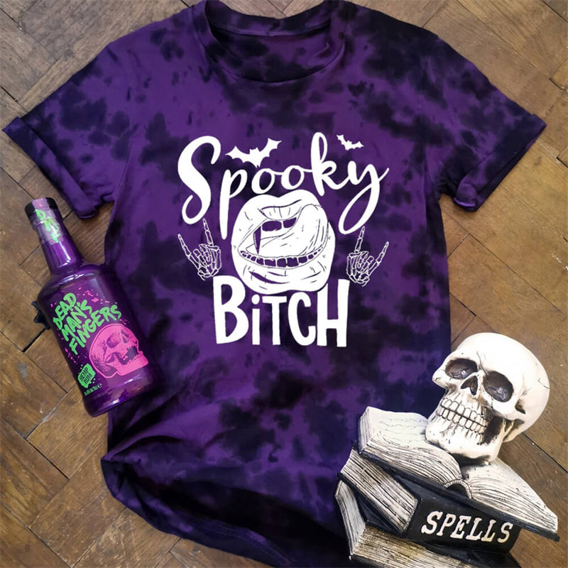 Spooky Bitch Round Neck Short Sleeve T-shirt