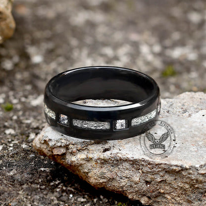 Square CZ Stone Titanium Wedding Ring