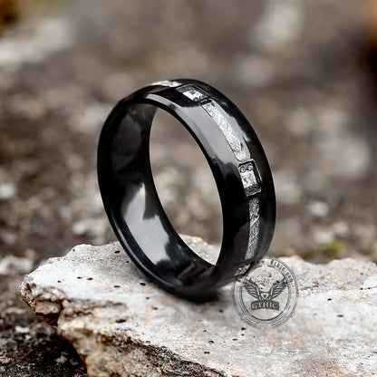 Square CZ Stone Titanium Wedding Ring