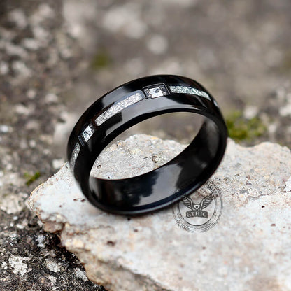 Square CZ Stone Titanium Wedding Ring
