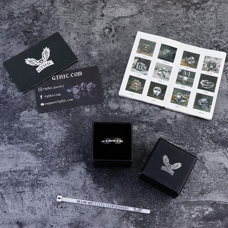 Square CZ Stone Titanium Wedding Ring