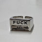 Square FUCK/LOVE Copper Rotatable Interactive Ring