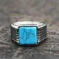 Square Turquoise Stainless Steel Ring