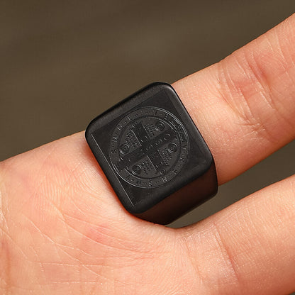 St. Benedict Cross Stainless Steel Christian Ring