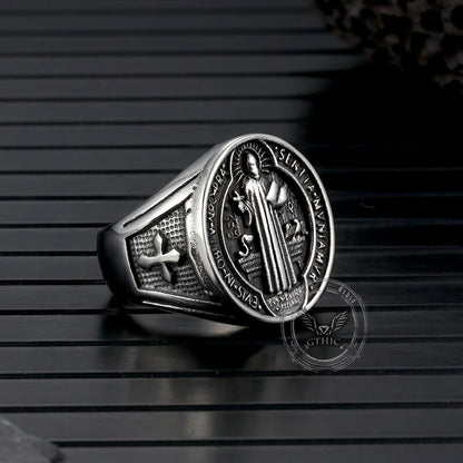 St. Benedict's Medal Exorcism Stainless Steel Ring