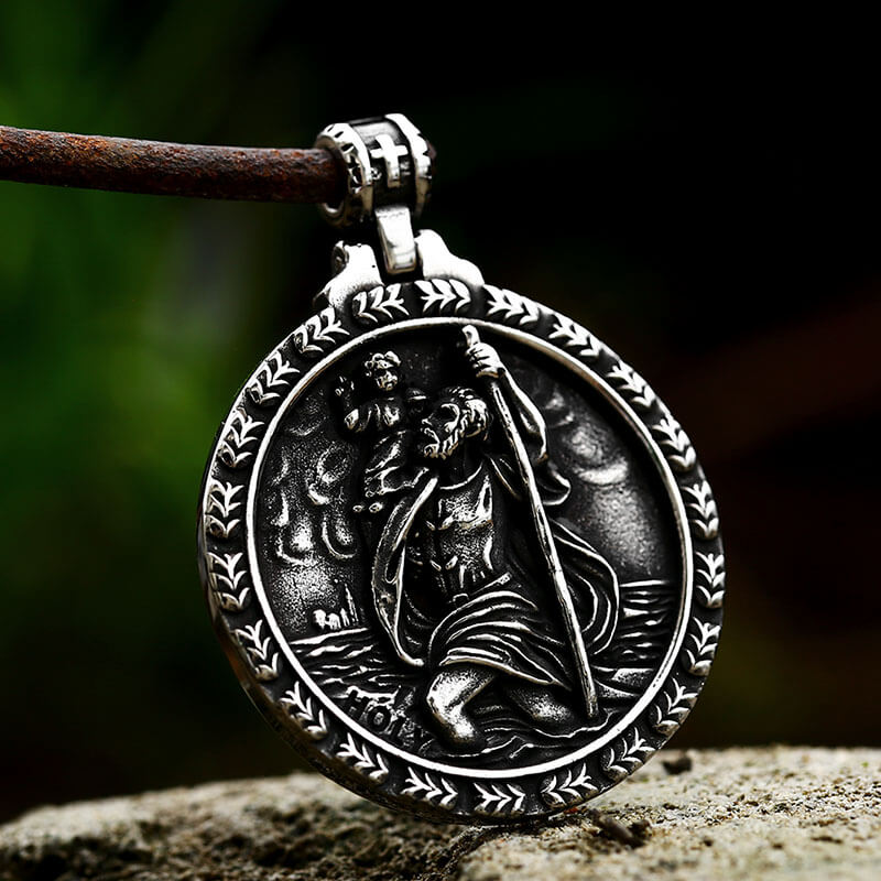 St. Christopher Guide Us Stainless Steel Pendant