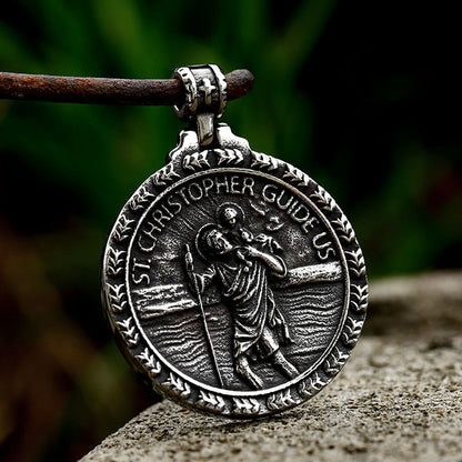 St. Christopher Guide Us Stainless Steel Pendant