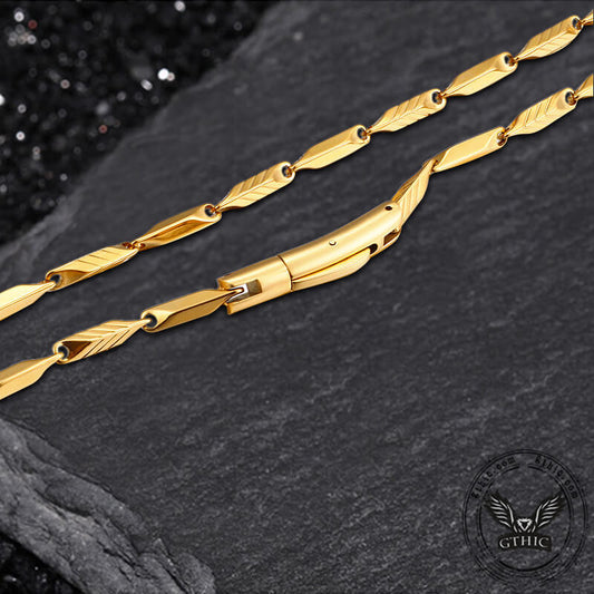Stainless Steel Bamboo Chain Necklace