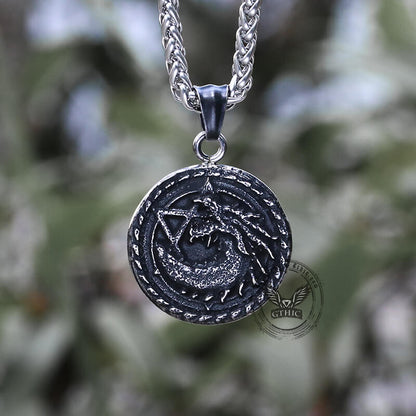 Star Of David Fenrir Wolf Stainless Steel Pendant