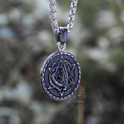 Star Of David Fenrir Wolf Stainless Steel Pendant