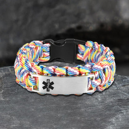 Star Of Life Stainless Steel Paracord Bracelet