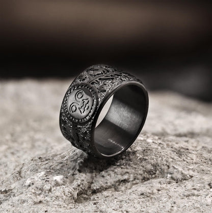 Sun Moon and Stars Stainless Steel Band Ring