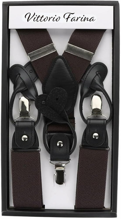 Vittorio Farina Men's Convertible Suspender in Gift Box: 70% Polyester & 30% Elastomer