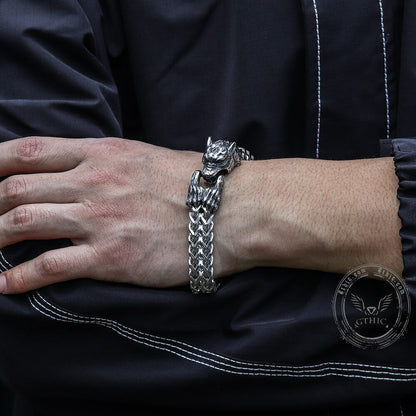 Tail-biting Wolf Stainless Steel Bracelet