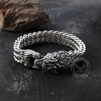 Tail-biting Wolf Stainless Steel Bracelet