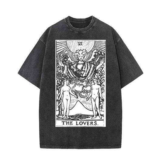 Tarot Card The Lovers Vintage Washed T-shirt