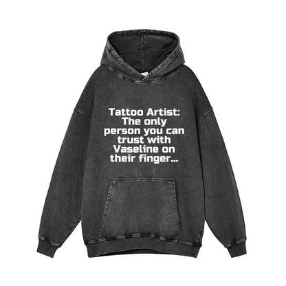 Tattoo Artist Print Vintage Washed Hoodie