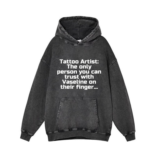 Tattoo Artist Print Vintage Washed Hoodie