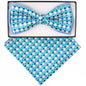 Vittorio Farina Men's Two Tone Design Bow Tie & Pocket Square in Gift Box