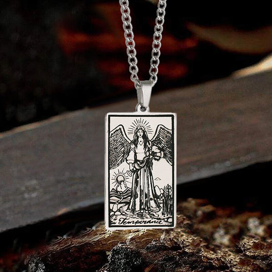 Temperance Major Arcana Tarot Stainless Steel Necklace