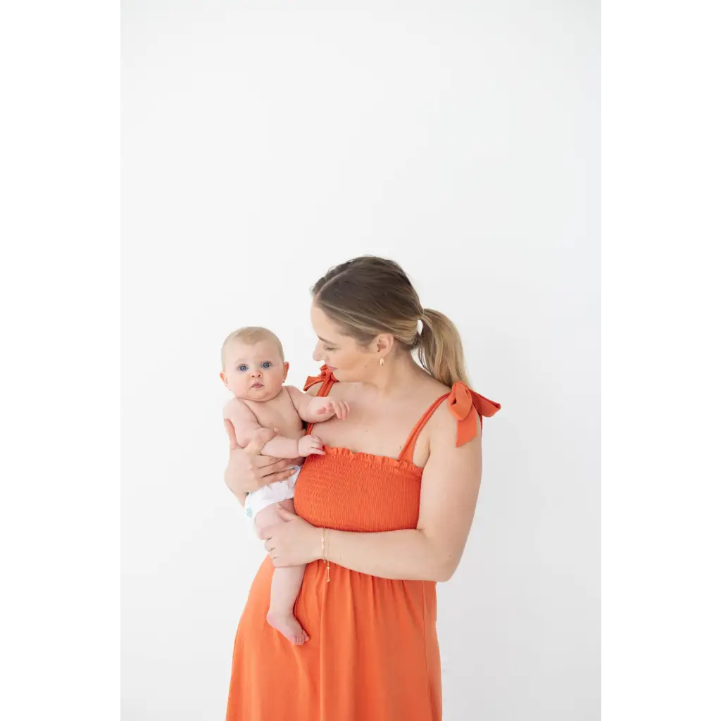 The Day Dress with Tied Straps and Smocked Bodice