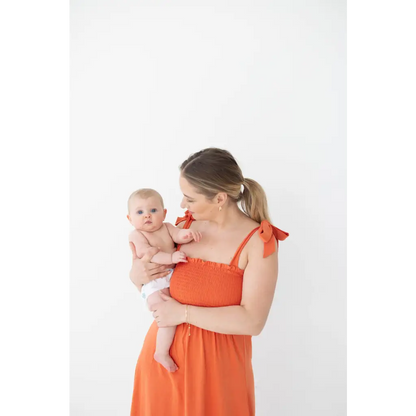 The Day Dress with Tied Straps and Smocked Bodice