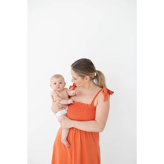 The Day Dress with Tied Straps and Smocked Bodice