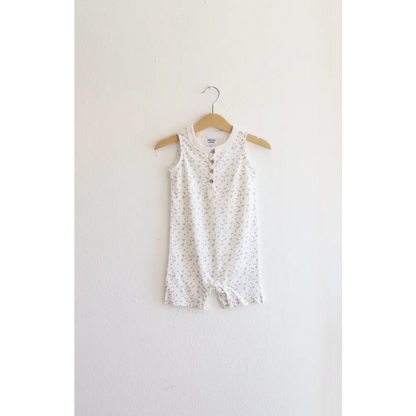Super Soft Organic Cotton Henley Romper for Babies with Floral Print