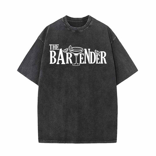 The Bartender Cocktail Funny Vintage Washed T-shirt