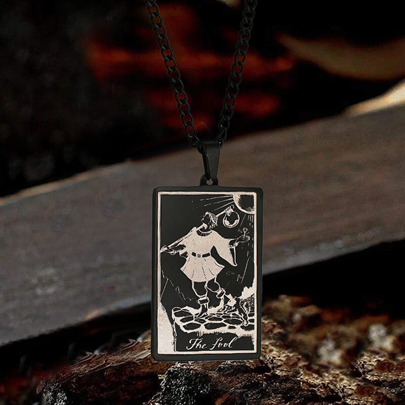 The Fool Tarot Card Stainless Steel Necklace