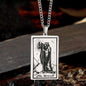 The Hermit Tarot Card Stainless Steel Necklace