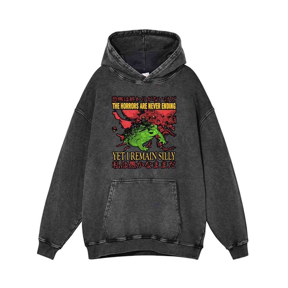 The Horrors Are Never Ending Frog Print Hoodie