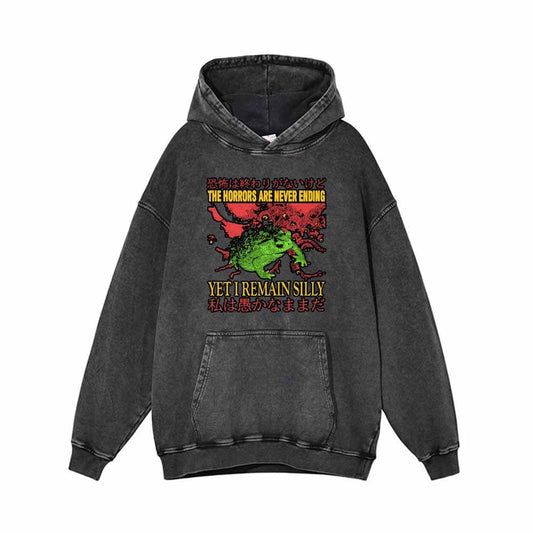 The Horrors Are Never Ending Frog Print Hoodie